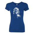 thumbnail image 2 of Manilyn Monroe Skull Face and Body Tattoo | Womens Pop Culture Slim Fit Junior Tee, Royal, Large, 2 of 4