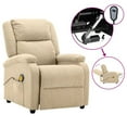 thumbnail image 1 of vidaXL Electric Massage Chair Cream Fabric, 1 of 5