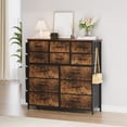 thumbnail image 6 of 12 Drawer Dresser, 12 Drawer Fabric Dresser,Fabric Storage Organizer with Side Pockets & Hooks,Sturdy Steel Frame & Wood Top Chest of Drawers for Bedroom, 6 of 12
