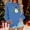 Blue, variant on asdoklhq Tops for Women Christmas Women's Round Neck Hoodless Christmas Printed Casual Loose Sweatshirt Black XL