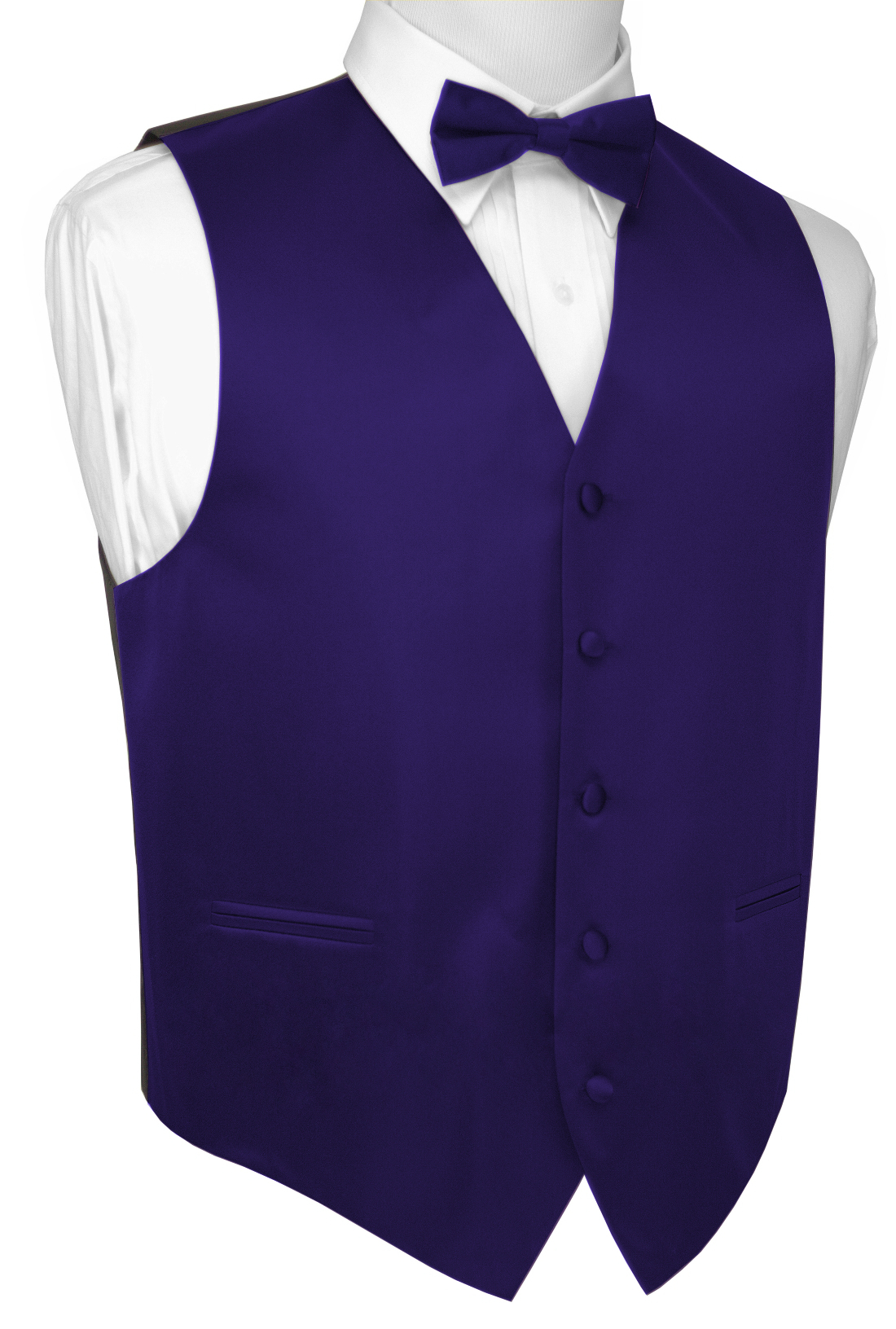 Italian Design, Men's Tuxedo Vest, Bowtie Purple