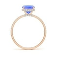 thumbnail image 2 of ANGARA Natural Thin Shank Cushion Cut 2.45 ct Tanzanite Ring with Diamonds in 14K Rose Gold for Women (Size-9x7mm) | December Birthstone, Anniversary, Jewelry Gift for Women | Natural Tanzanite Ring, 2 of 9