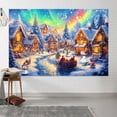 thumbnail image 3 of 8 x 6 ft Christmas Village Backdrop Colorful Winter Snow Night Pine Tree Santa Claus Photography Background Xmas Fantasy Cartoon Fairy Tale Kids Party Photo Booth Banner, 3 of 5