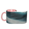 thumbnail image 4 of Water Wave Coffee Mug Fun Custom Ceramic Mugs 11oz Pink, 4 of 5