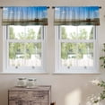 thumbnail image 2 of LALILO Kitchen Curtain Valance Coastal Border September Rod Pocket Window Curtain 52"x 18" Set of 2, 2 of 5
