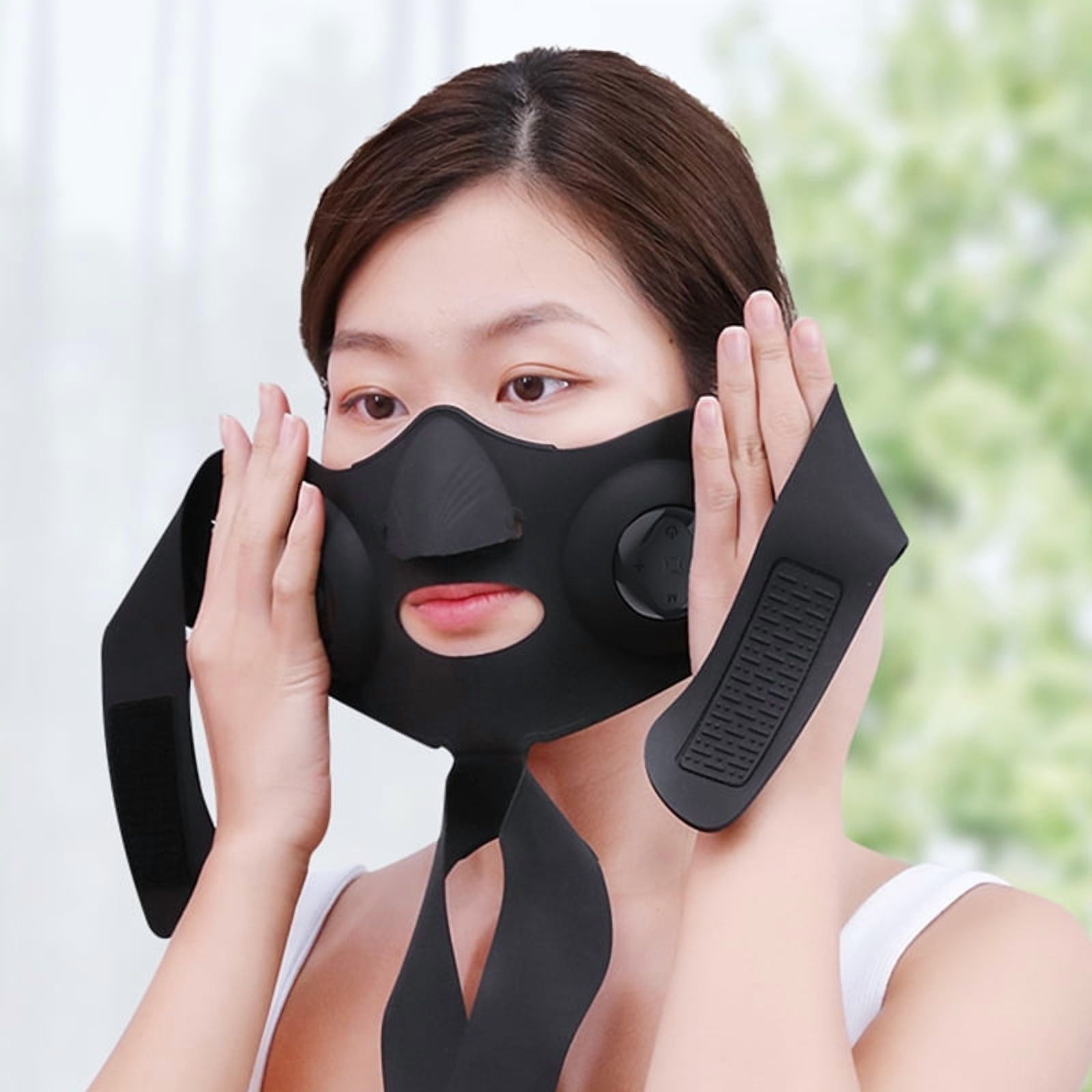Wearable Facial Sculpting & Toning Tool with Gentle Energy Pulses, Heat & Red/Blue Light for a More Defined Jawline Appearance and At-Home Spa Relaxation