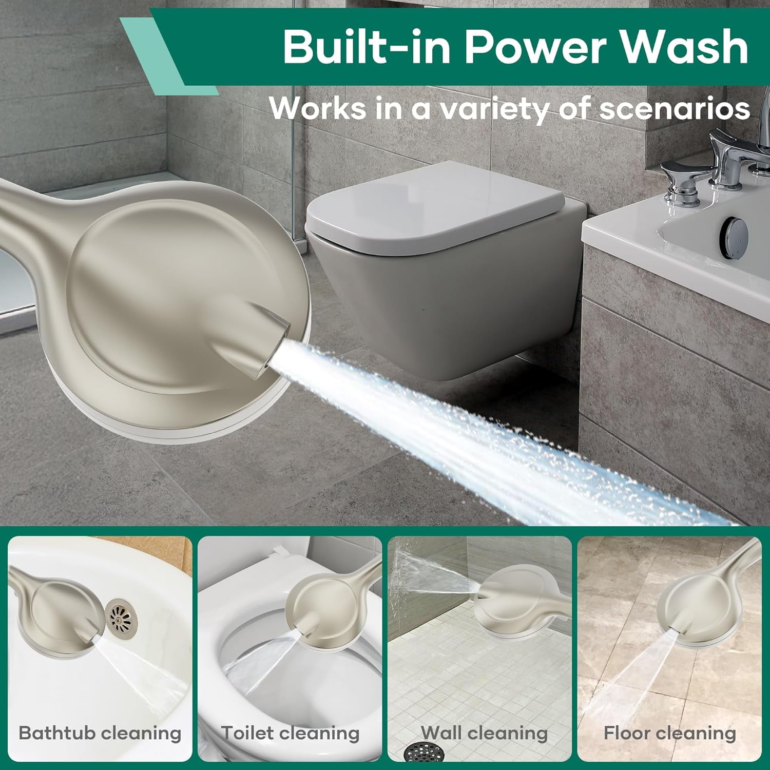 Shower Head with Handheld Spray Combo,6" High Pressure Rain ShowerHead,5" Dual Double Handheld Shower Head with 10-Mode 78" Hose Brushed Nickel