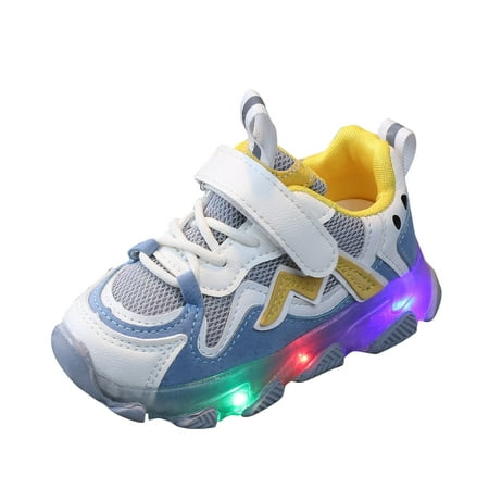 

Kids LED Light Up Sneakers Breathable Sport Casual Girls Boys Shoes Adjustable Strap Flashing for Toddler/Little Kid