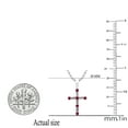 thumbnail image 3 of Dazzlingrock Collection Round Ruby & Baguette White Diamond Religious Cross Pendant for Women with 18 Inch Gold Chain (0.15 ctw, Color I-J, Clarity I1-I2) in 18K White Gold, 3 of 4
