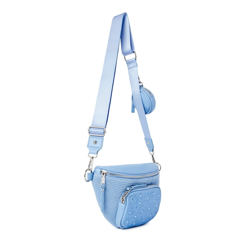 Under One Sky Blue Leather Studded Fanny Pack