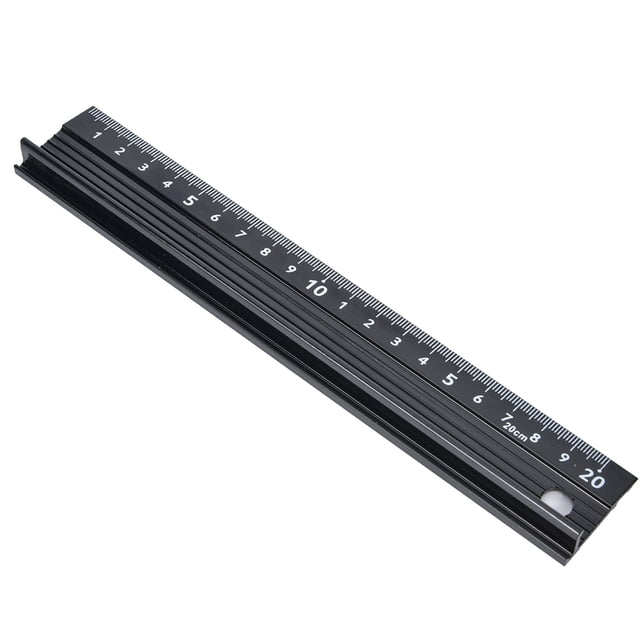L Type Metal Ruler Aluminum Alloy Measuring Tool with Rubber Strip and Protective Plate for Length Measurement Straight Line Cutting DIY Home Use