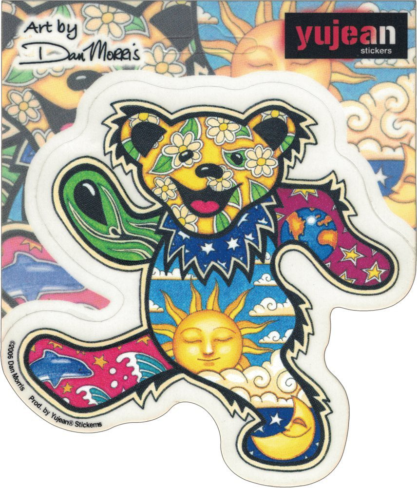 NEW Vintage Grateful Dead Dancing Bears Heads Postcard Set Window Sticker Decal 