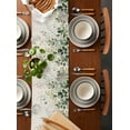 thumbnail image 2 of Ldtrchee Sage Green Eucalyptus Table Runner 120 Inches, Country Leaf Plants Retro Beige Bed Runner Dresser Scarves Tabletop for Indoor Outdoor Parties/Ceremony/Banquet, 13"x 120", 2 of 8