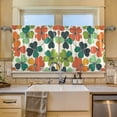 thumbnail image 2 of Yayeee Kitchen Curtains Tier Set of 2 Light Filtering 57"x36" Over Sink Window Panels, White Clover Pattern, 2 of 7