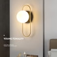 thumbnail image 2 of Yuarrent Lámpara de pared LED con bombilla G9 7W Pantalla de estilo simple Iluminación de escaleras interiores Luz de noche Luz de noche Accesorios de Iluminación y accesorios Cobre+Negro/10cm Yuarrent HA066965-03, 2 of 6