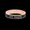 thumbnail image 4 of 4mm Wide Til Death Black Enamel Band Ring | Promise Ring | Anniversary Wedding Ring | Stacking Band | Gift for Her/Him - 925 Sterling Silve, 4 of 5