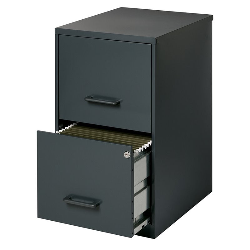 2 Drawer Letter File Cabinet in Black