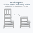 thumbnail image 4 of Dream On Me 2-in-1 Funtastic Tower and Step Stool, Easy to Assemble, Cool Grey, 4 of 7