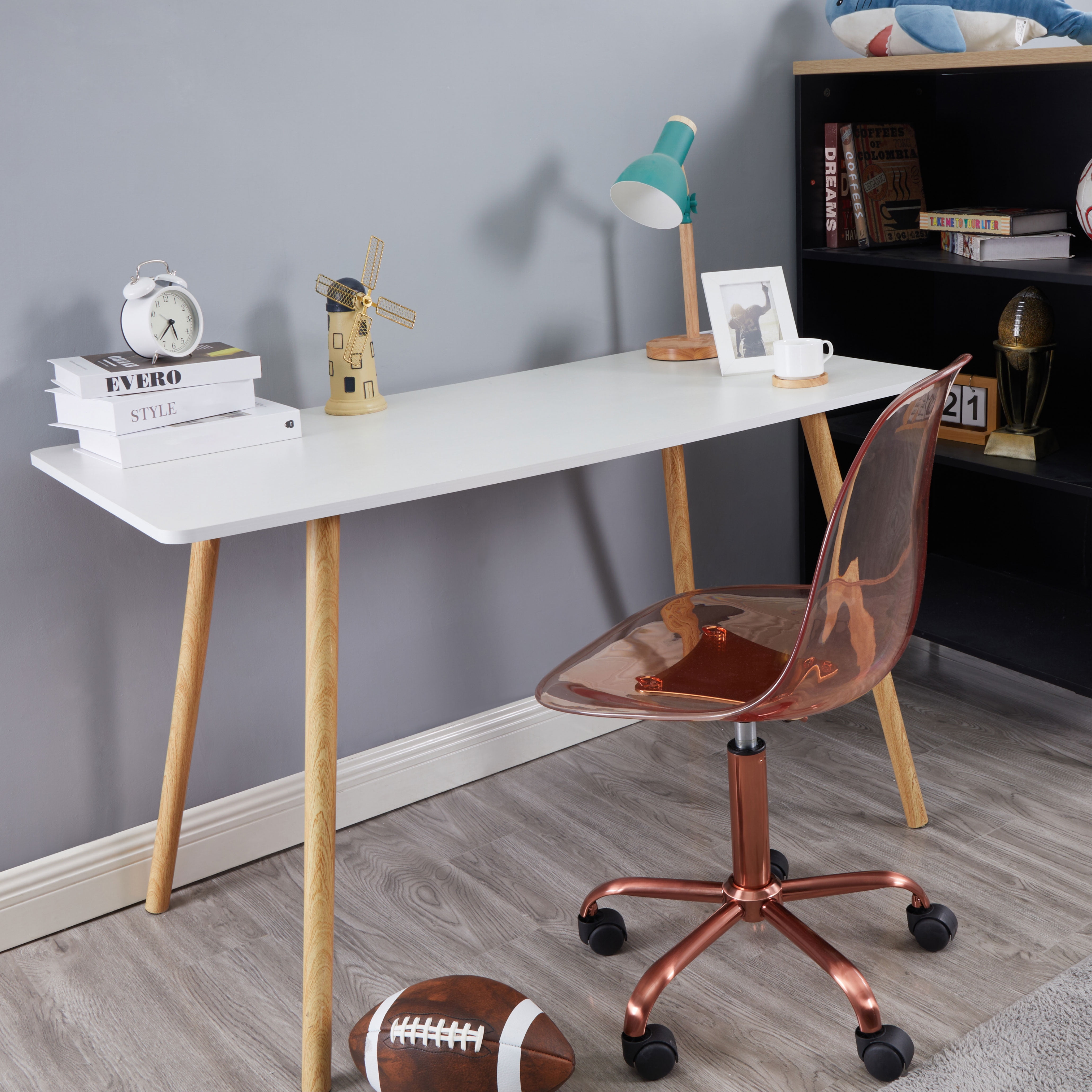 Urban Shop Acrylic Rolling Office Chair, Lantana