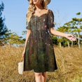 thumbnail image 4 of Vestido de verano de manga corta con estampado de arándanos para mujer, vestidos para fiesta de boda, 4 of 7