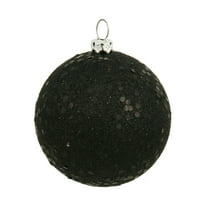 Vickerman 4" Black Sequin Ball Ornament, 6 per Bag