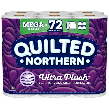 Quilted Northen Ultra Plush Toilet Paper, 18 Mega Rolls (= 72 Regular (Best Toilet Paper Reviews)