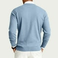 thumbnail image 4 of GrmtClth Mens Crewneck Sweaters Breathable Knitted Sweaters Casual Classic Soft Comfy Long Sleeve Pullover Sweaters Light Blue 3XL, 4 of 7