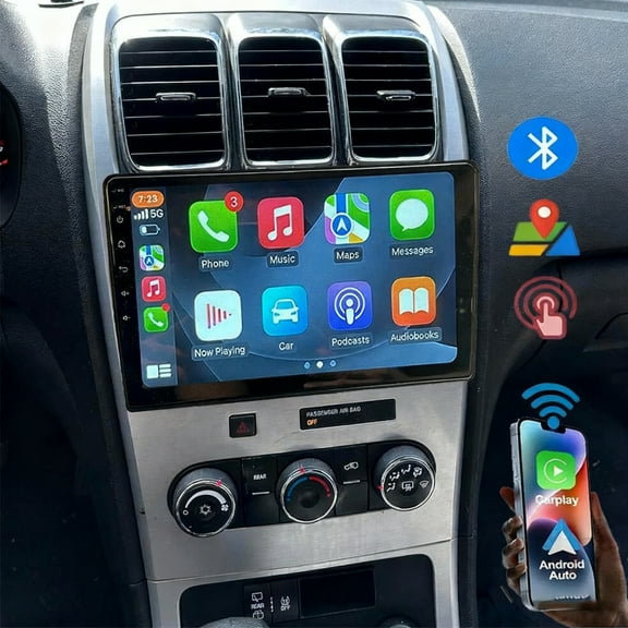 Eforcase Car Stereo Radio for GMC Acadia 2007-2012 with Wireless Carplay Android Auto, 10.1" Touch Screen Android 15 Radio with Bluetooth GPS Navigation FM RDS WiFi Mirror Link