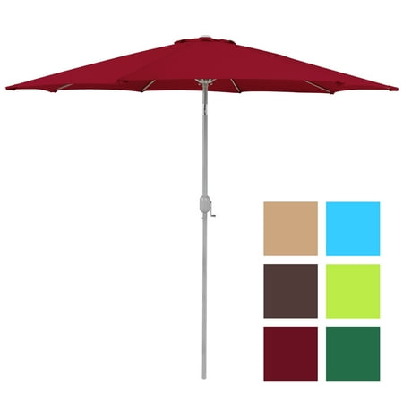 BCP 9' Aluminum Patio Market Umbrella Tilt W/ Crank Outdoor - Multiple (Best Aluminum Polish On The Market)