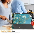 thumbnail image 5 of ELEHOLD for iPad Pro 11 inch 2024 Tri-fold Leather with Pencil Holder Case Kickstand Magnetic Folio Slim Shockproof TPU Cover for iPad Pro 11" 2024,Flower, 5 of 9