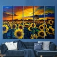 thumbnail image 5 of Sunset Landscape Art, Sunset Nature Landscape Canvas Art, Sunflower Field Art Canvas, Sunflower Field Painting, View Art, Canvas Wall Decor - Rolled Canvas, 5 of 9