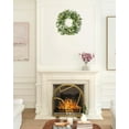 thumbnail image 3 of 20" Artificial Eucalyptus Wreath with Welcome Sign for Front Door, Porch, Window, Patio, Garden Decor (Style 2), 3 of 7