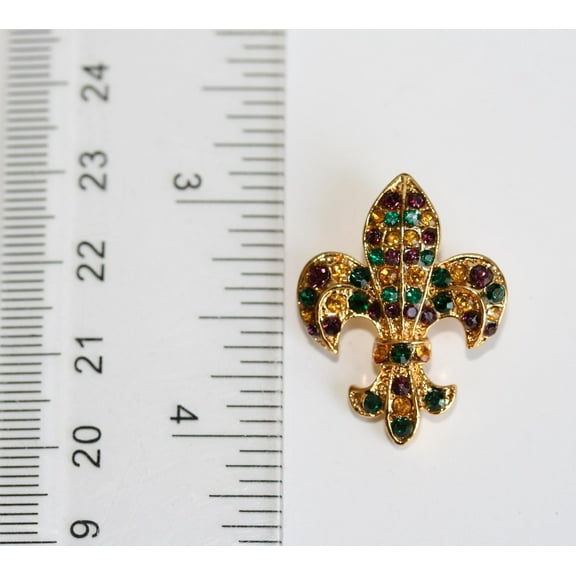 Mardi Gras French Fleur De Lis Flower Floral Pin Brooch, Fleur De Lis Brooch Jewelry Gift for Her