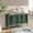 Antique Green + Hlollow Carved Design + Solid Wood+MDF, variant on 60" Antique Buffet Cabinet with Floral Carvings, TV Stand & Sideboard