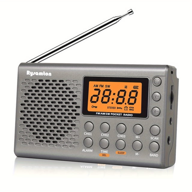 Portable Radio Batteries Operated Pocket Radios Equipped with Alarm and Timer Functions, with Backlit Display
