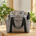 thumbnail image 5 of Womens Large Puffy Quilted Tote Bag with 3 outer Pockets,Ladies Fashion Soft Lightweight Waterproof Shoulder Bag Handbag for Shipping,Travel(Grey Totes), 5 of 9