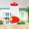 thumbnail image 3 of Plastic Hanging Hummingbird Feeders Birds Water Dispensers Transparent Feeding Stations Ports Easy Cleaning Filling Containers for Outside Home Outdoor Garden Patio Gift Decoration Supplies Pack of 2, 3 of 7