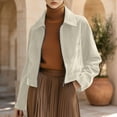 thumbnail image 6 of GUACER Womens Zip Up Short Jackets Fashion Suede Collared Long Sleeve Tops Vintage Fall Winter Casual Crop Coat, 6 of 8
