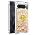thumbnail image 2 of Funda para Google Pixel 8 Pro 5G con Brillo Líquido Flotante, Purpurina, Parachoques y Anillo Giratorio Soporte, 2 of 5