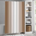 thumbnail image 3 of Ombre Beige Fabric Shower Curtain Gradient Color Washable Shower Curtains for Bathroom, Waterproof Bath Curtain with Hooks Home Decor 72x72in, 3 of 8