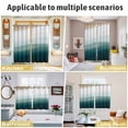 thumbnail image 6 of Blue Beach Gradient Kitchen Curtains Short 45 Inch Length, Boho Sea Waves Ombre Abstract Grommet Top Bedroom Living Room Curtains, Light Filtering Cafe Curtain Drapes 2 Panels Set 84''x45'', 6 of 9