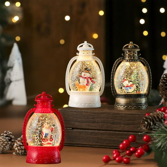 Savings Dianli Christmas LED Lantern Decor   Battery-Operated Hanging Light   Snow Effect Water Lantern for Tree or Tabletop Seasonal Savings for the Holidays