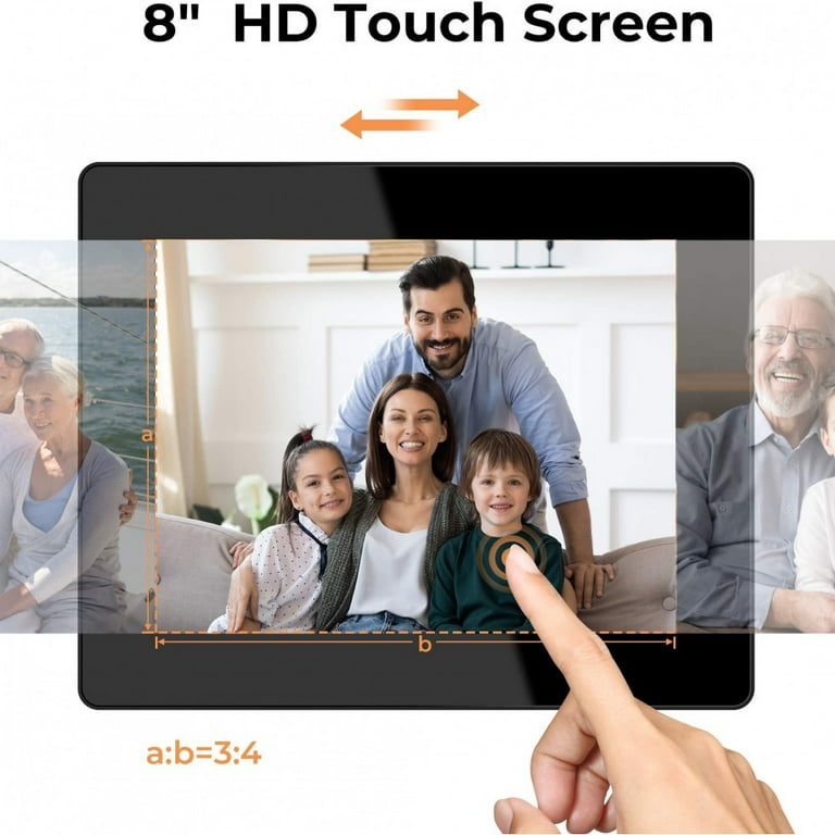 Dragon Touch Digital Picture Frame, 8-Inch HD Touch Screen, 16GB
