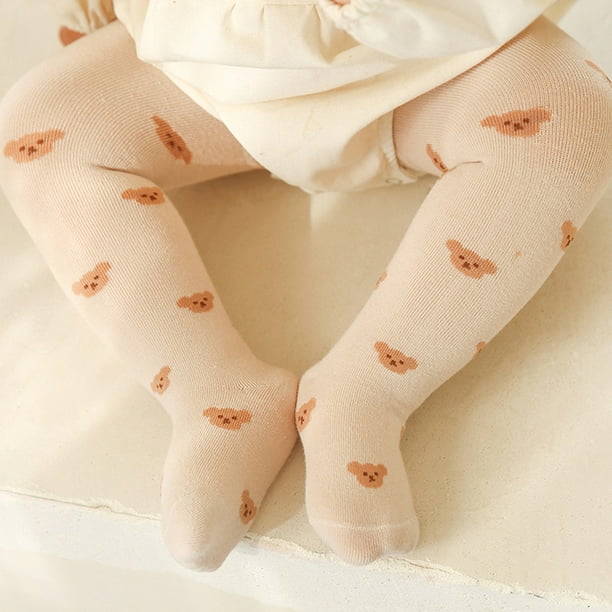 Girls Small Flower Pattern Leggings - Wired Knitted Leggings Baby Whole  Foot Cotton leggings Newborn, about 1-3 years old 