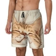 thumbnail image 2 of Uemuo Sleeping Cat In Blanket Pattern Mens Swim Trunks Quick Dry Board Shorts with Mesh Lining, Stretch Beach Shorts Quick Dry No-Chafing Board Shorts-, 2 of 9