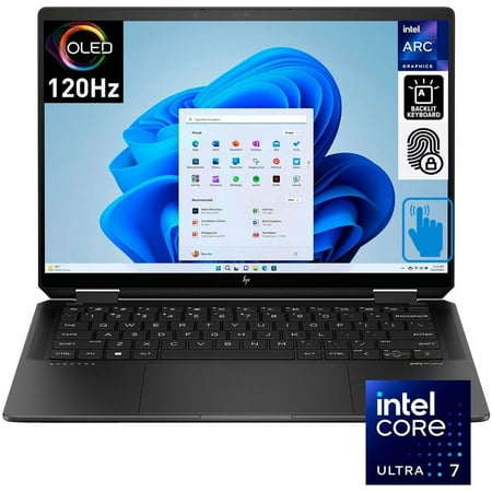 HP Spectre x360 14 in 2.8K OLED Touch 2 in 1 Laptop, Intel Evo Ultra 7, 32GB RAM, 2TB SSD, Silver