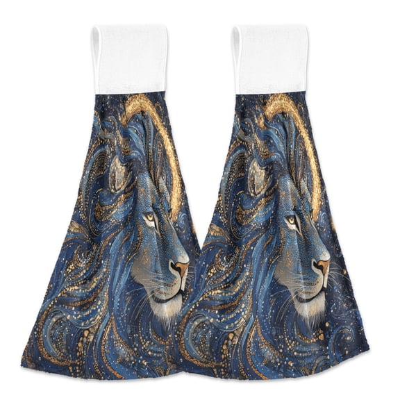 BZSMCE Hanging Hand Towels Fashion Cosmic Majesty Pattern 2-Pack - Velcro Style Bathroom Kitchen Towels