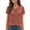 Red rust, variant on MOYIKO Blouses for Women Summer Short Sleeve Tunic Top V Neck Button Dressy Casual Business Shirts