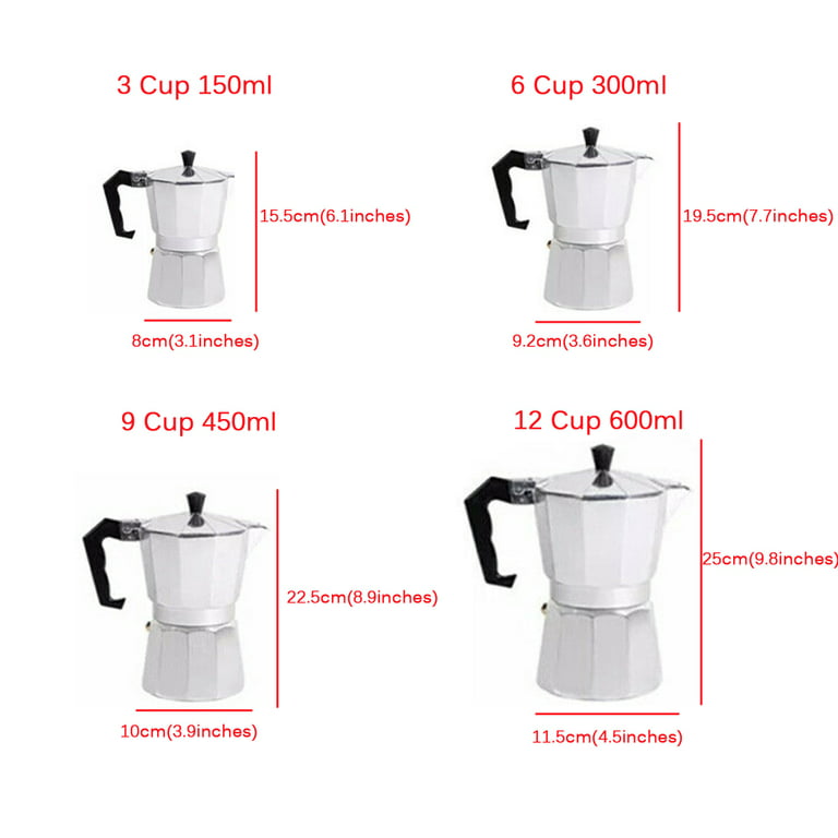  Collodi Floors Premium Stainless Steel Stovetop Espresso Coffee  Maker - 6 cups Espresso pot - Stovetop Coffee Maker – Moka Pot - Induction  Stovetop - Suitable for all Types of Hobs - Silver: Home & Kitchen
