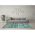 thumbnail image 3 of Ahgly Company Indoor Round Abstract Light Blue Modern Area Rugs, 4' Round, 3 of 4